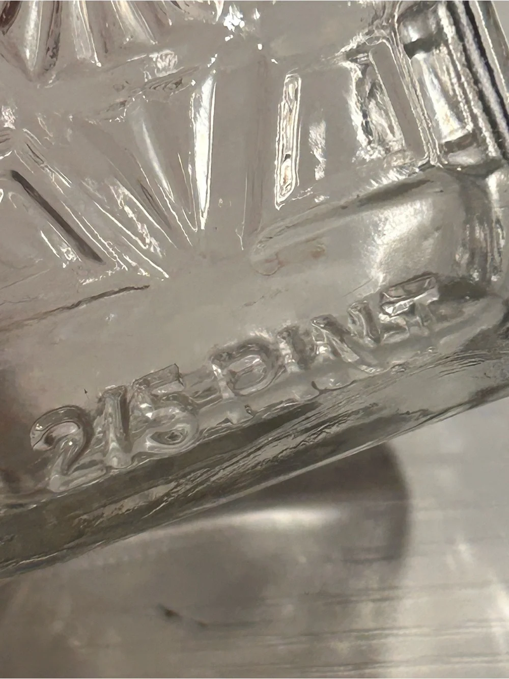 Vintage Manischewitz 2/5‎ Pint Clear Embossed Glass Wine Bottle Seder Kosher Bar
